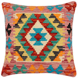 Boho Chic Eleanore Turkish Hand-Woven Kilim Pillow - 18'' x 18''