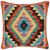 Rustic Melani Turkish Hand-Woven Kilim Pillow - 18'' x 18''