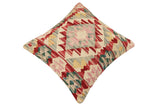 handmade Traditional Pillow Red Beige Hand-Woven SQUARE 100% WOOL Hand woven turkish pillow2' x 2'