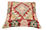 handmade Traditional Pillow Red Beige Hand-Woven SQUARE 100% WOOL Hand woven turkish pillow2' x 2'