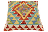 handmade Traditional Pillow Rust Blue Hand-Woven SQUARE 100% WOOL Hand woven turkish pillow2' x 2'