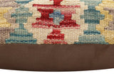 handmade Traditional Pillow Red Blue Hand-Woven SQUARE 100% WOOL Hand woven turkish pillow2' x 2'