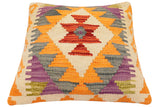 handmade Traditional Pillow Rust Gray Hand-Woven SQUARE 100% WOOL Hand woven turkish pillow2' x 2'