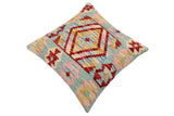 handmade Traditional Pillow Red Blue Hand-Woven SQUARE 100% WOOL Hand woven turkish pillow2' x 2'