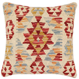 handmade Traditional Pillow Red Blue Hand-Woven SQUARE 100% WOOL  Hand woven turkish pillow  3 x 5