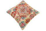 handmade Traditional Pillow Red Blue Hand-Woven SQUARE 100% WOOL Hand woven turkish pillow2' x 2'