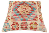 handmade Traditional Pillow Red Blue Hand-Woven SQUARE 100% WOOL  Hand woven turkish pillow  2 x 2