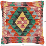 handmade Traditional Pillow Rust Red Hand-made SQUARE 100% WOOL Hand woven turkish pillow2' x 2'