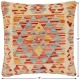 handmade Traditional Pillow Rust Red Hand-made SQUARE 100% WOOL Hand woven turkish pillow2' x 2'