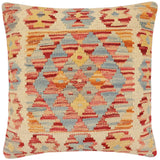 Boho Chic Ermelind Turkish Hand-Woven Kilim Pillow - 18'' x 18''