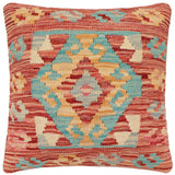 Rustic Lorenza Turkish Hand-Woven Kilim Pillow - 18'' x 18''