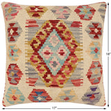 handmade Traditional Pillow Red Blue Hand-made SQUARE 100% WOOL  Hand woven turkish pillow  2 x 2