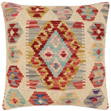 handmade Traditional Pillow Red Blue Hand-made SQUARE 100% WOOL  Hand woven turkish pillow  2 x 2