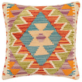 Rustic Lucy Turkish Hand-Woven Kilim Pillow - 18'' x 18''