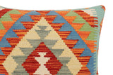 handmade Traditional Pillow Rust Blue Hand-made SQUARE 100% WOOL Hand woven turkish pillow2' x 2'