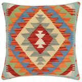 Boho Chic Leonora Turkish Hand-Woven Kilim Pillow - 18'' x 18''