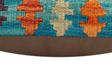 handmade Traditional Pillow Blue Rust Hand-made SQUARE 100% WOOL  Hand woven turkish pillow  2 x 2