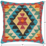 handmade Traditional Pillow Red Blue Hand-made SQUARE 100% WOOL Hand woven turkish pillow2' x 2'