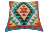 handmade Traditional Pillow Red Blue Hand-made SQUARE 100% WOOL Hand woven turkish pillow2' x 2'