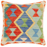 Tribal Milo Turkish Hand-Woven Kilim Pillow - 18'' x 18''