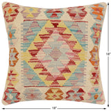 handmade Traditional Pillow Red Rust Hand-Woven SQUARE 100% WOOL Hand woven turkish pillow2' x 2'