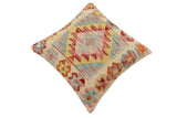 handmade Traditional Pillow Red Rust Hand-Woven SQUARE 100% WOOL Hand woven turkish pillow2' x 2'