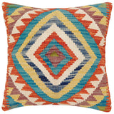 Rustic Woodward Turkish Hand-Woven Kilim Pillow - 18'' x 18''