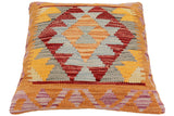 handmade Traditional Pillow Red Blue Hand-Woven SQUARE 100% WOOL Hand woven turkish pillow2' x 2'