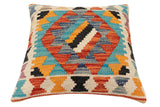 handmade Traditional Pillow Rust Blue Hand-Woven SQUARE 100% WOOL  Hand woven turkish pillow  2 x 2