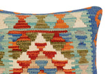 handmade Traditional Pillow Rust Blue Hand-Woven SQUARE 100% WOOL Hand woven turkish pillow2' x 2'