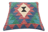 handmade Traditional Pillow Burgundy Blue Hand-Woven SQUARE 100% WOOL Hand woven turkish pillow2' x 2'