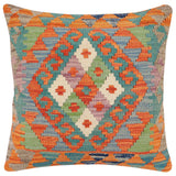 Bohemian Davison Turkish Hand-Woven Kilim Pillow - 18'' x 18''