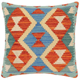 Rustic Newell Turkish Hand-Woven Kilim Pillow - 18'' x 18''