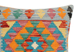 handmade Traditional Pillow Blue Rust Hand-Woven SQUARE 100% WOOL Hand woven turkish pillow2' x 2'