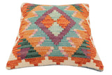 handmade Traditional Pillow Rust Beige Hand-Woven SQUARE 100% WOOL Hand woven turkish pillow2' x 2'