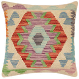 Bohemian Langley Turkish Hand-Woven Kilim Pillow - 18'' x 18''