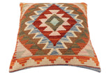 handmade Traditional Pillow Rust Blue Hand-Woven SQUARE 100% WOOL Hand woven turkish pillow2' x 2'