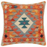 Boho Chic Mcewan Turkish Hand-Woven Kilim Pillow - 18'' x 18''