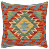 Boho Chic Connors Turkish Hand-Woven Kilim Pillow - 18'' x 18''