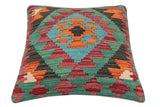 handmade Traditional Pillow Rust Red Hand-Woven SQUARE 100% WOOL Hand woven turkish pillow2' x 2'