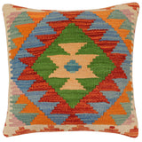 Southwestern Vickers Turkish Hand-Woven Kilim Pillow - 18'' x 18''