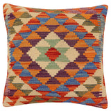Boho Chic Lister Turkish Hand-Woven Kilim Pillow - 17