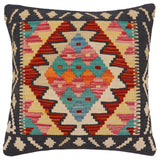 Boho Chic Baldock Turkish Hand-Woven Kilim Pillow - 19 x 20