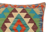 handmade Traditional Pillow Rust Blue Hand-Woven SQUARE 100% WOOL Hand woven turkish pillow2' x 2'