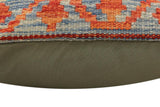 handmade Traditional Pillow Rust Blue Hand-Woven SQUARE 100% WOOL Hand woven turkish pillow2' x 2'