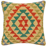 Southwestern Quirk Turkish Hand-Woven Kilim Pillow - 19 x 19