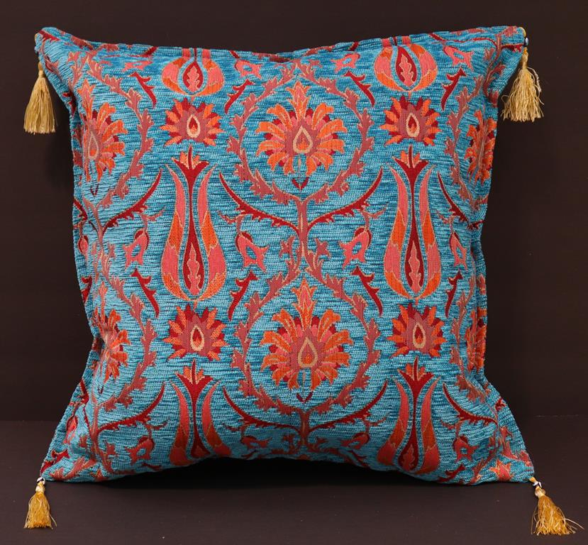 Blue and Yellow Scandi Tulip Throw Pillow by World Market