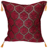 handmade Geometric Pillow Burgundy Grey Handmade RECTANGLE throw pillow 2 x 2