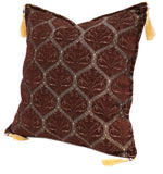 handmade Geometric Pillow Brown Gold Handmade RECTANGLE throw pillow 2 x 2