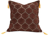 handmade Geometric Pillow Brown Gold Handmade RECTANGLE throw pillow 2 x 2